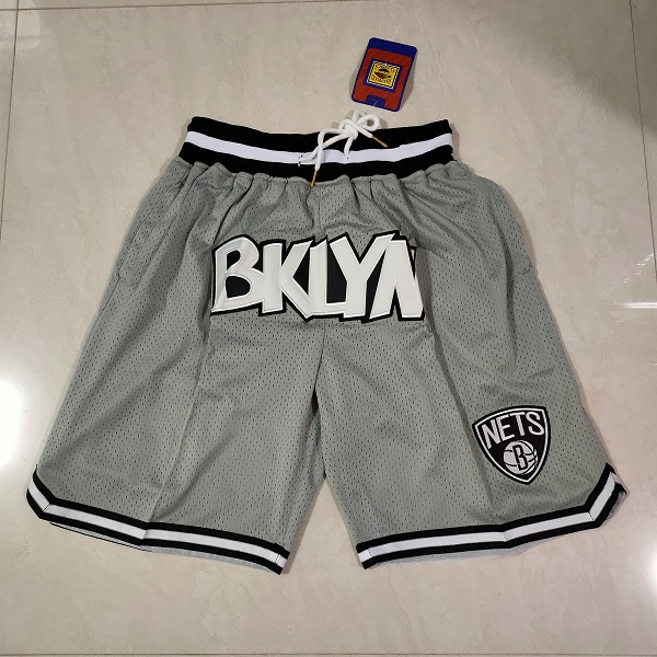 Men NBA 2021 Brooklyn Nets Grey Shorts